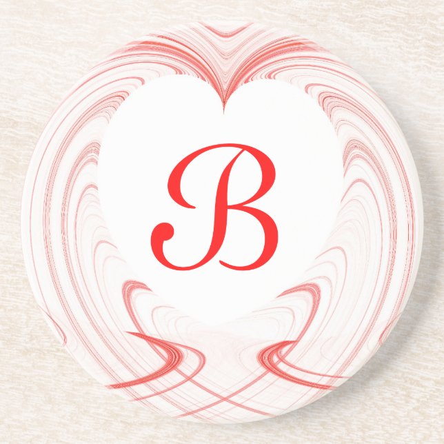 Fraktal Heart Series - White & Red Untersetzer (Vorne)