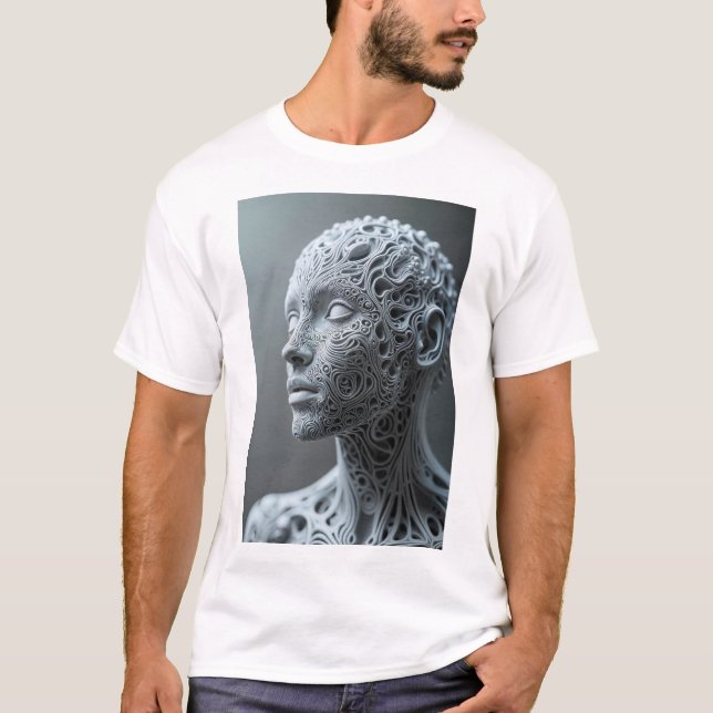Fraktal Human Phenotype Futuristic Man T - Shirt (Vorderseite)