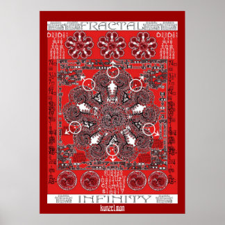 "FRAKTAL INFINITY" MANDALA GICLEE DRUCKEN POSTER