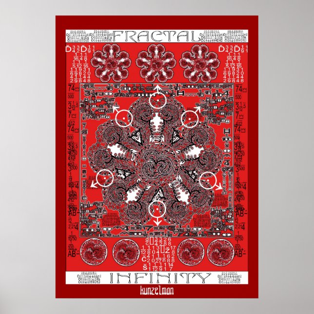 "FRAKTAL INFINITY" MANDALA GICLEE DRUCKEN POSTER (Vorne)