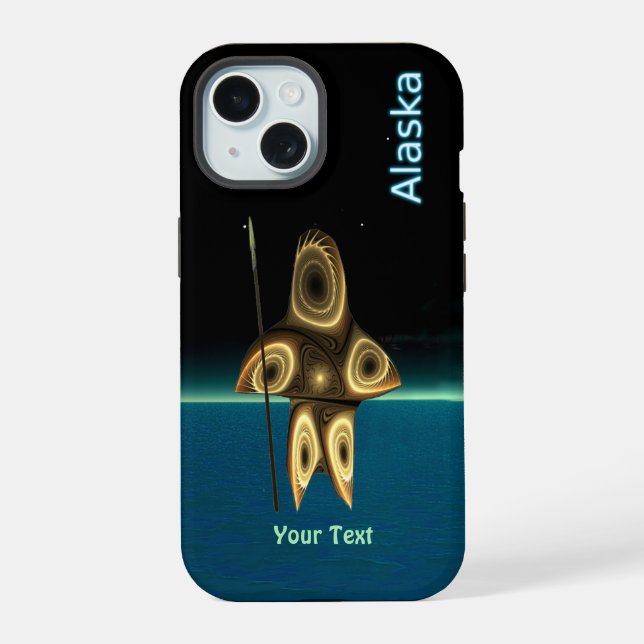 Fraktal Inuit Hunter - Alaska OtterBox iPhone Case 15 Hülle (Rückseite)