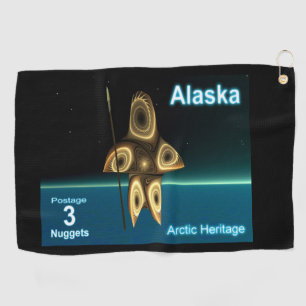 Fraktal Inuit Hunter - Alaska Postage Golfhandtuch