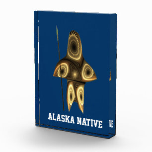 Fraktal Inuit Hunter - Alaska-Ureinwohner Fotoblock