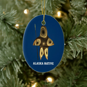 Fraktal Inuit Hunter - Alaska-Ureinwohner Keramikornament