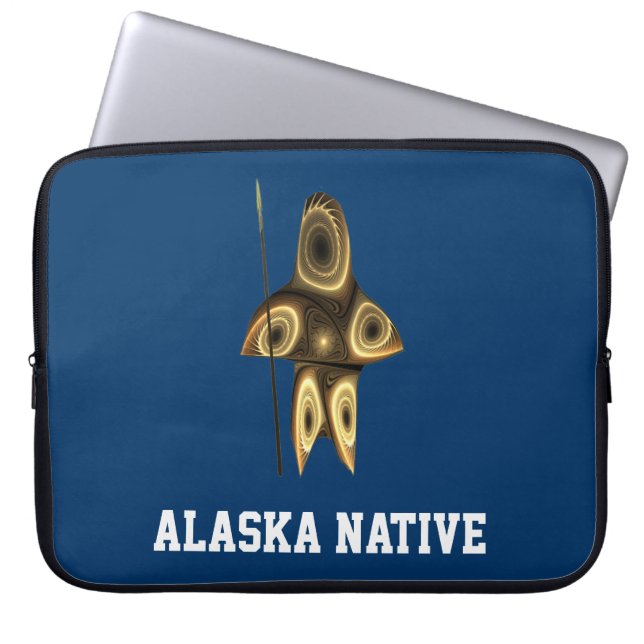 Fraktal Inuit Hunter - Alaska-Ureinwohner Laptopschutzhülle (Vorderseite)