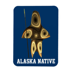 Fraktal Inuit Hunter - Alaska-Ureinwohner Magnet