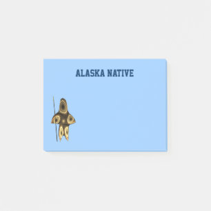 Fraktal Inuit Hunter - Alaska-Ureinwohner Post-it Klebezettel