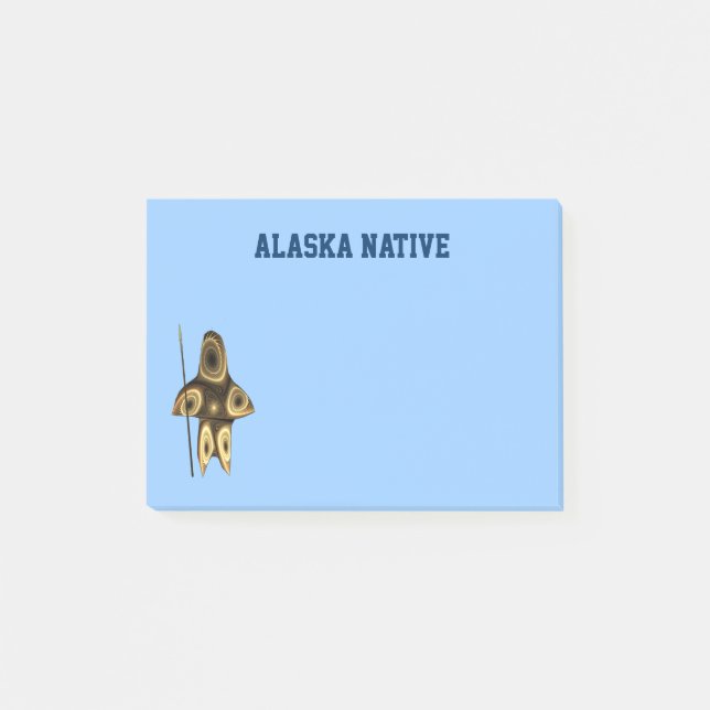Fraktal Inuit Hunter - Alaska-Ureinwohner Post-it Klebezettel (Vorderseite)