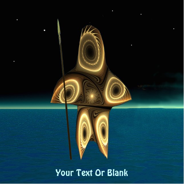 Fraktal Inuit Hunter Fotoskulptur Magnet (Vorne)