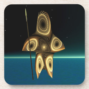 Fraktal Inuit Hunter Getränkeuntersetzer