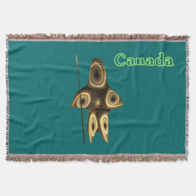 Fraktal Inuit Hunter - Kanada Decke (Vorderseite)