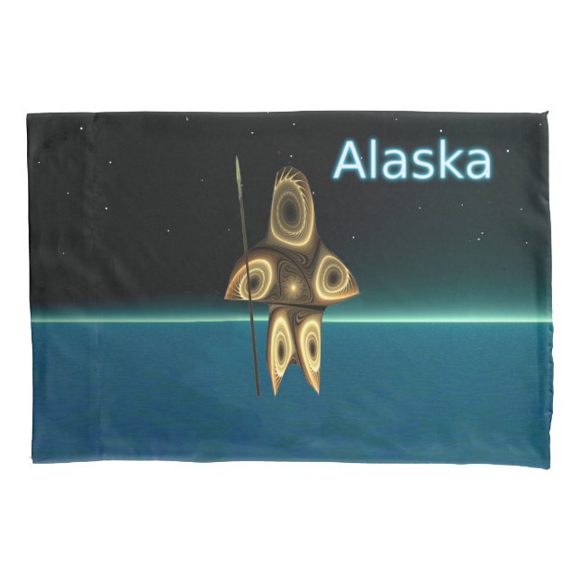 Fraktal Inuit Hunter Kissenbezug (Vorderseite)