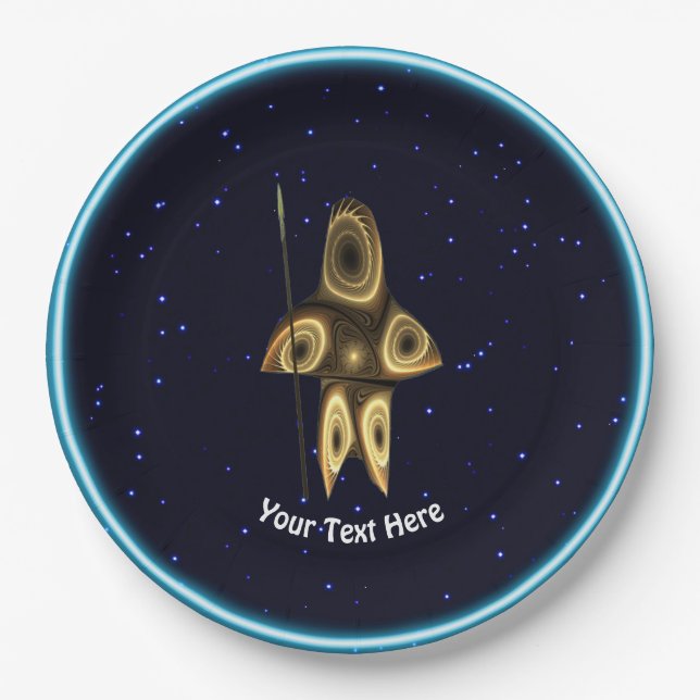 Fraktal Inuit Hunter Pappteller (Vorderseite)