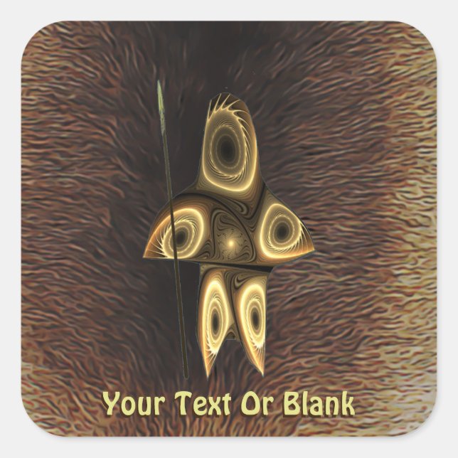 Fraktal Inuit Hunter Quadratischer Aufkleber (Vorderseite)