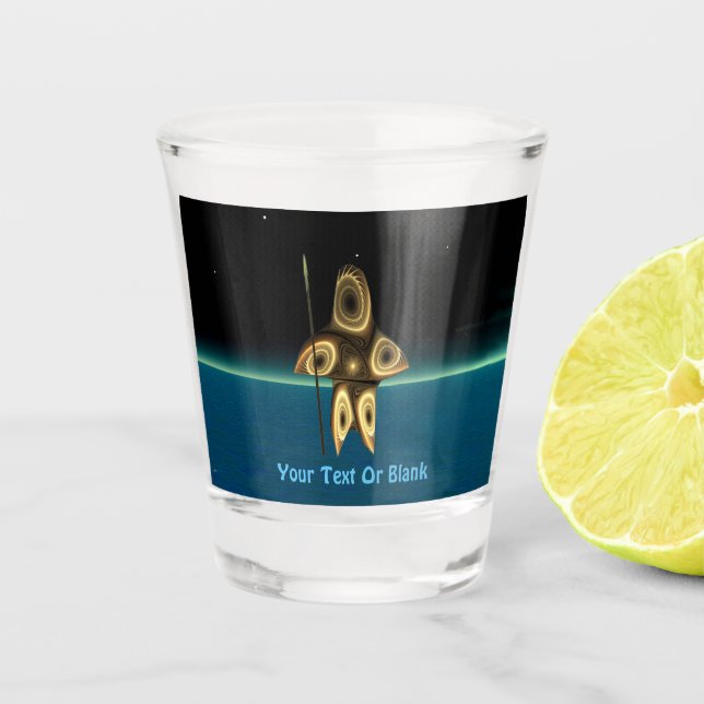 Fraktal Inuit Hunter Schnapsglas (Vorderseite)