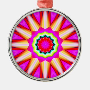 Fraktal Kaleidoskop 01 Silbernes Ornament