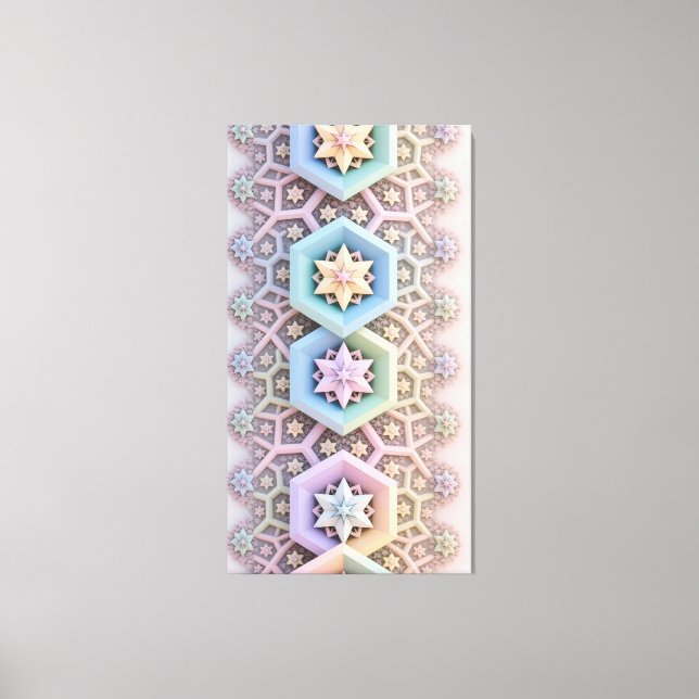 Fraktal-Kaleidoskop-Bewegung in weichem Gradient Leinwanddruck (Vorderseite)