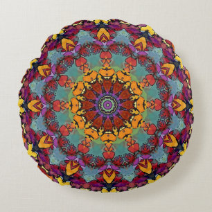 Fraktal-Kaleidoskop-Mandala-Muster-64351 Rundes Kissen