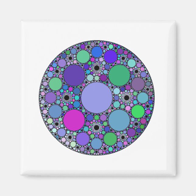 Fraktal-Kreise in Lila rosa grün Magnet (Vorne)