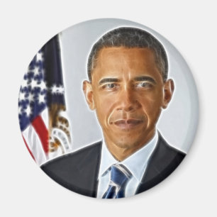 Fraktal-Kunst, offizielles Porträt Barack Obama Magnet