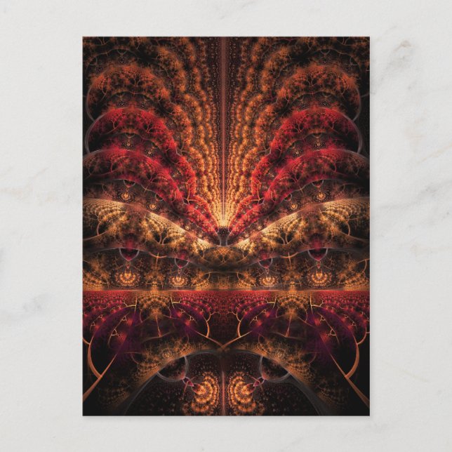 Fraktal-Kunstwerk "Reise in Unendlichkeit" Postkarte (Vorderseite)
