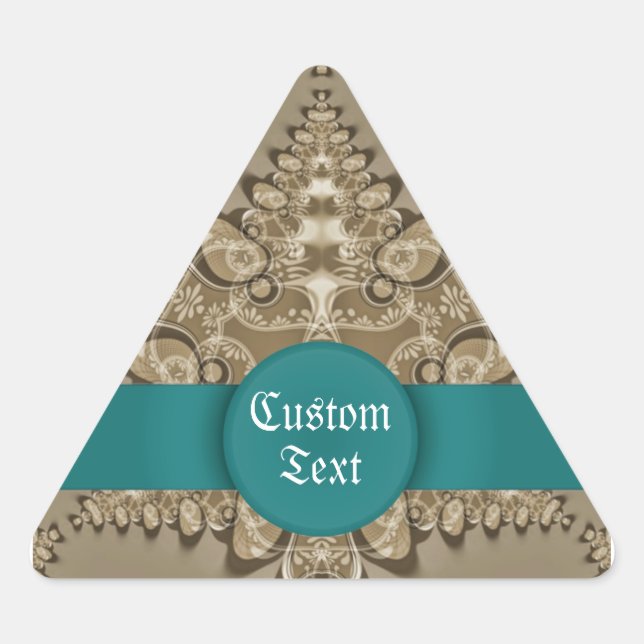 Fraktal Lace Gift Tag Namplate Triangle Sticker (Vorderseite)
