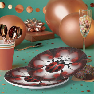 Fraktal Ladybug Art Design, Pappteller