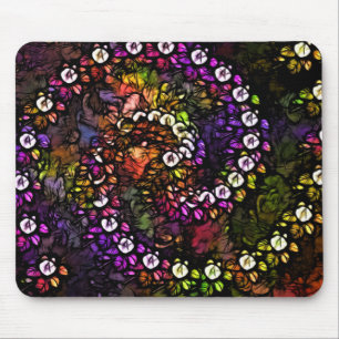 Fraktal lila floral Psychedelic Rainbow Spiral Mousepad