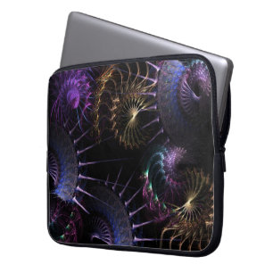 Fraktal Lila & Gold Swirl Notebook Laptop Laptopschutzhülle