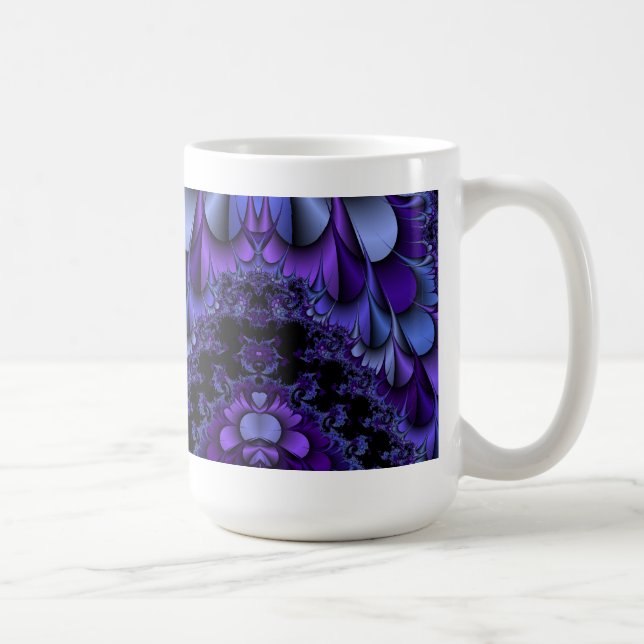 Fraktal Lila Petals Cup Kaffeetasse (Rechts)