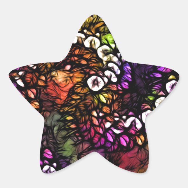 Fraktal lila Psychedelic Rainbow Spiral Trippy Stern-Aufkleber (Vorderseite)