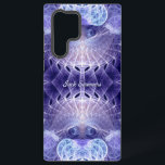 Fraktal Lilac Fantasy Individuelle Name Samsung Galaxy Hülle<br><div class="desc">Fraktal Fantasy Art Custom Handy Case Cover | Feder wie Fraktal Art in blauen lila Lilatönen - personalisieren Sie mit Ihrem Namen oder löschen Sie einfach Text, wenn Sie nur Grafik bevorzugen</div>