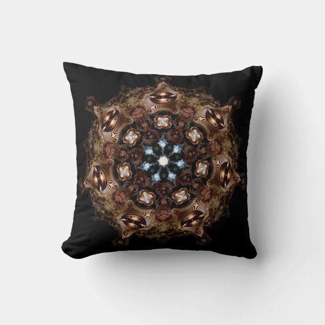 Fraktal Machine ElvesAlien Mandala Psychedelic Art Kissen (Vorderseite)
