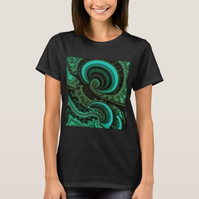 Fraktal Malachite1 T-Shirt (Vorderseite)