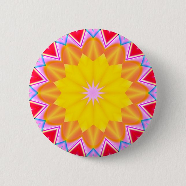 Fraktal Mandala - 02 Button (Vorderseite)