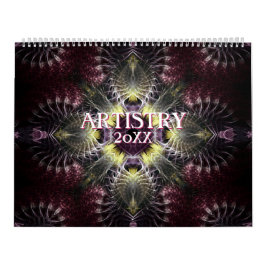 Fraktal Mandala Artistry 12 Monate Mauerkalender Kalender