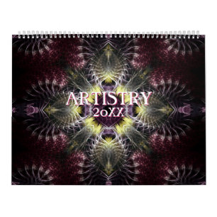 Fraktal Mandala Artistry 12 Monate Mauerkalender Kalender