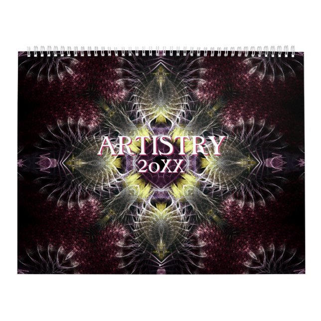 Fraktal Mandala Artistry 12 Monate Mauerkalender Kalender (Titelbild)