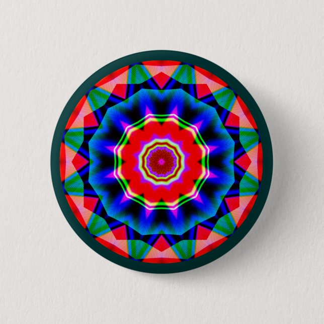 Fraktal Mandala Button (Vorderseite)
