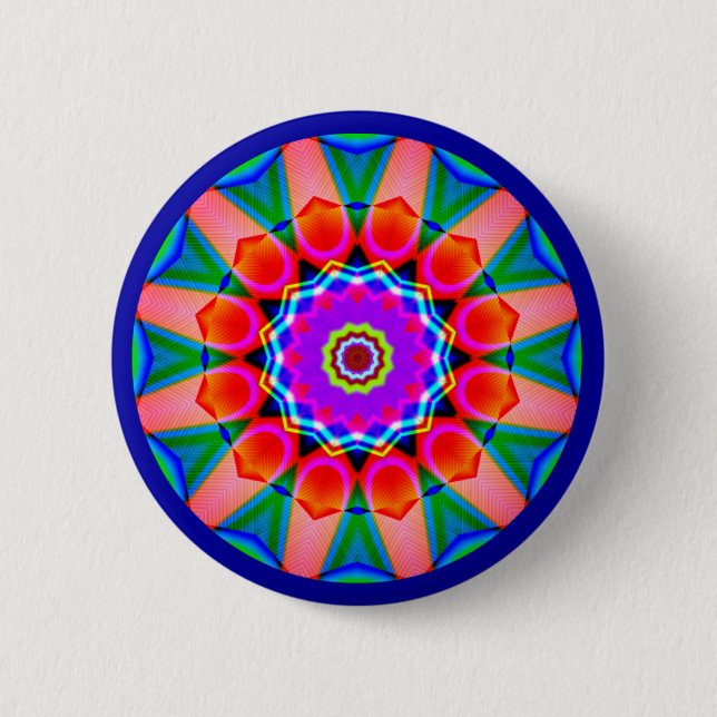 Fraktal Mandala Button (Vorderseite)