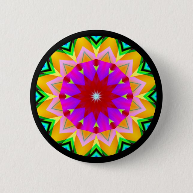 Fraktal Mandala Button (Vorderseite)