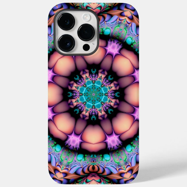 Fraktal Mandala floral Psychedelic Art Case-Mate iPhone Hülle (Rückseite)