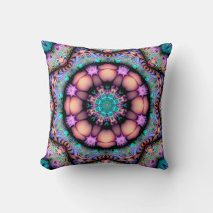 Fraktal Mandala floral Psychedelic Art Kissen