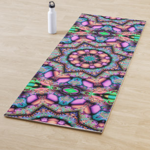 Fraktal Mandala floral Psychedelic Art Yogamatte