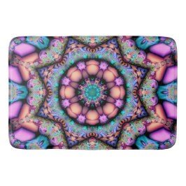 Fraktal Mandala Floral Psychedelic Badematte