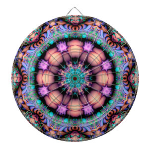 Fraktal Mandala Floral Psychedelic Dartscheibe