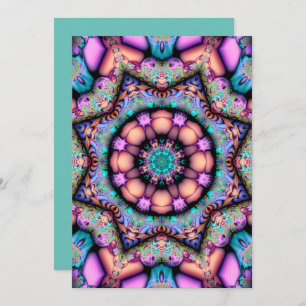 Fraktal Mandala Floral Psychedelic Einladung