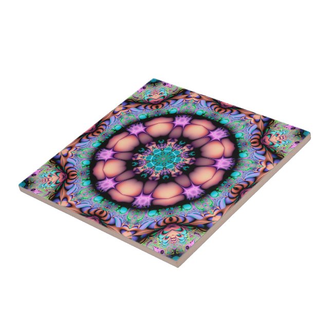 Fraktal Mandala Floral Psychedelic Fliese (Seite)