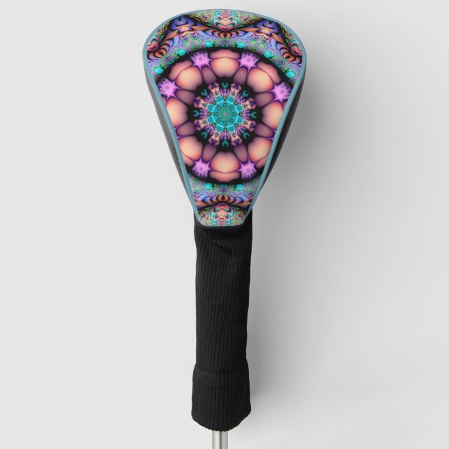 Fraktal Mandala Floral Psychedelic Golf Headcover (Vorderseite)