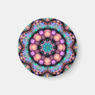 Fraktal Mandala Floral Psychedelic Magnet